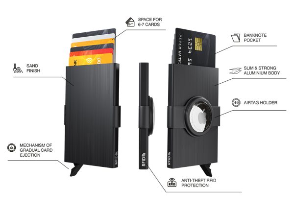 Etui na karty kredytowe RFID z uchwytem na Airtag P084663J