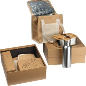 Zestaw butelka, lunch box, torba z juty REIMS P088338G EG-3572mc