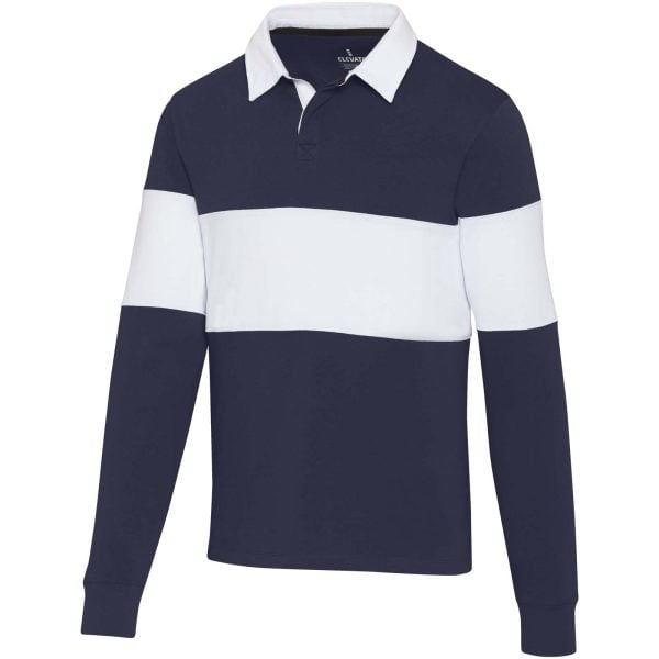 Clyde unisex organic rugby polo sweatshirt P098401C granatowy / biały