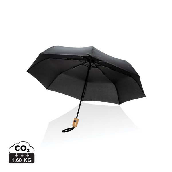 Bambusowy parasol automatyczny 21" Impact AWARE™ rPET P010582X czarny