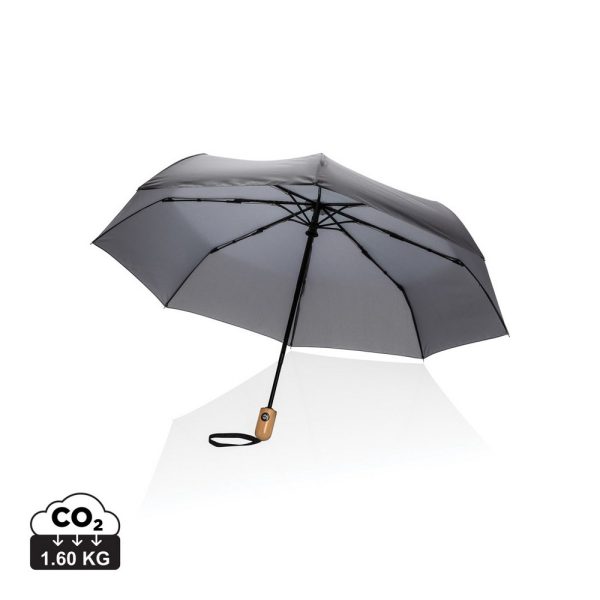 Bambusowy parasol automatyczny 21" Impact AWARE™ rPET P010582X antracyt