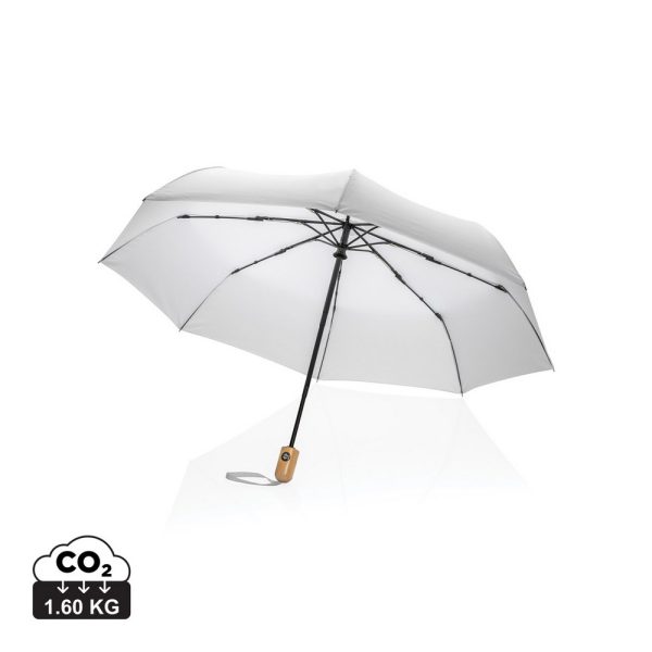 Bambusowy parasol automatyczny 21" Impact AWARE™ rPET P010582X biały