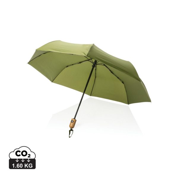 Bambusowy parasol automatyczny 21" Impact AWARE™ rPET P010582X zielony