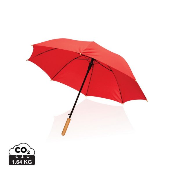 Bambusowy parasol automatyczny 23" Impact AWARE™ rPET P010425X czerwony