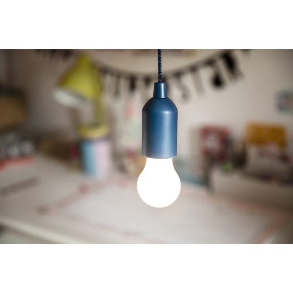 Wisząca lampka 1W LED "żarówka" P007594X granatowy