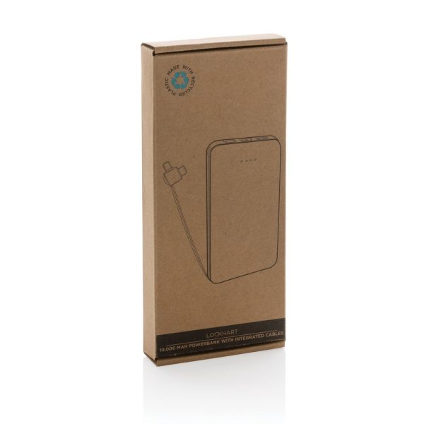 Power bank 10000 mAh Lockhart, zintegrowane kable P054845X