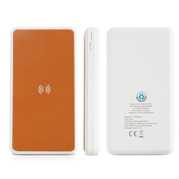 Bezprzewodowy power bank 8 000 mAh z recyklingu / Recybank P090274P