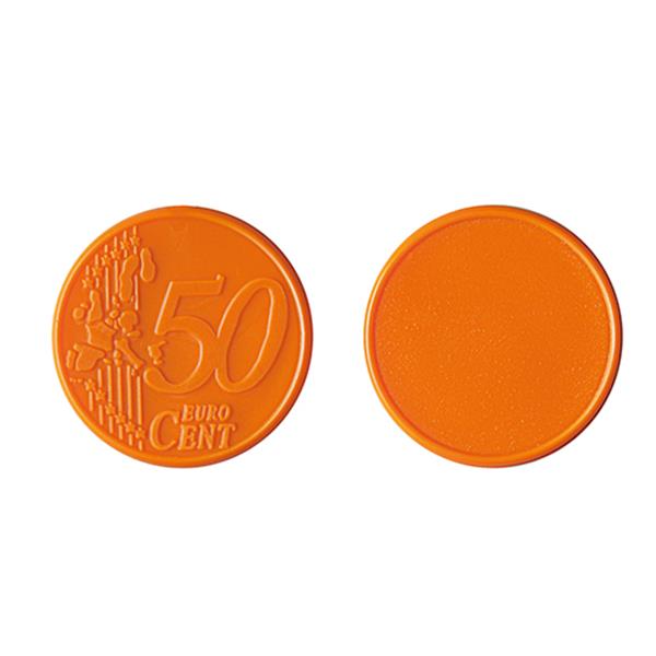 Plastikowy żeton do wózka 0,50 € / Coin 50 P090616P pomarańczowy