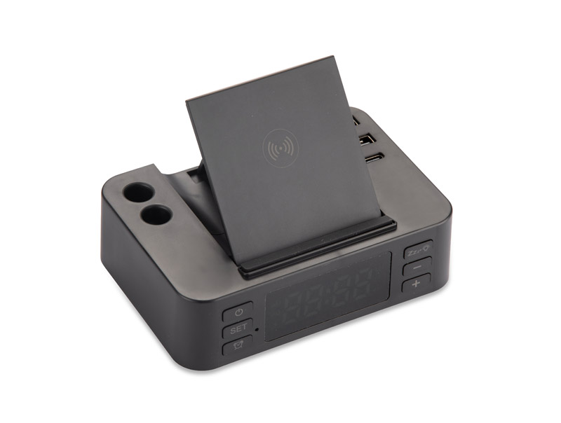 Budzik z ładowarką indukcyjną CLOCKI P101444A AS-09172-02