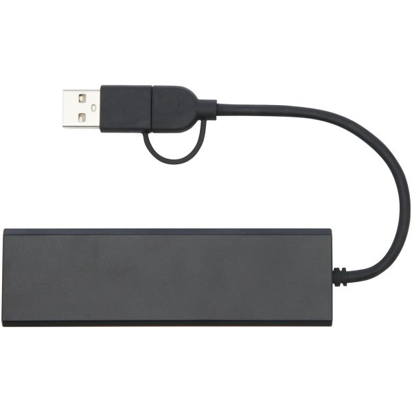 Rise hub USB 2.0 z aluminium pochodzącego z recyklingu z certyfikatem RCS P076868C