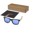 Lustrzane okulary przeciwsłoneczne wykonane z plastiku PET z recyklingu/drewna Hiru z polaryzacją w pudełku upominkowym P074820C