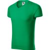 Koszulka męska Slim Fit V-neck P026426F zieleń trawy