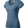 Koszulka damska Fit V-neck P025576F denim