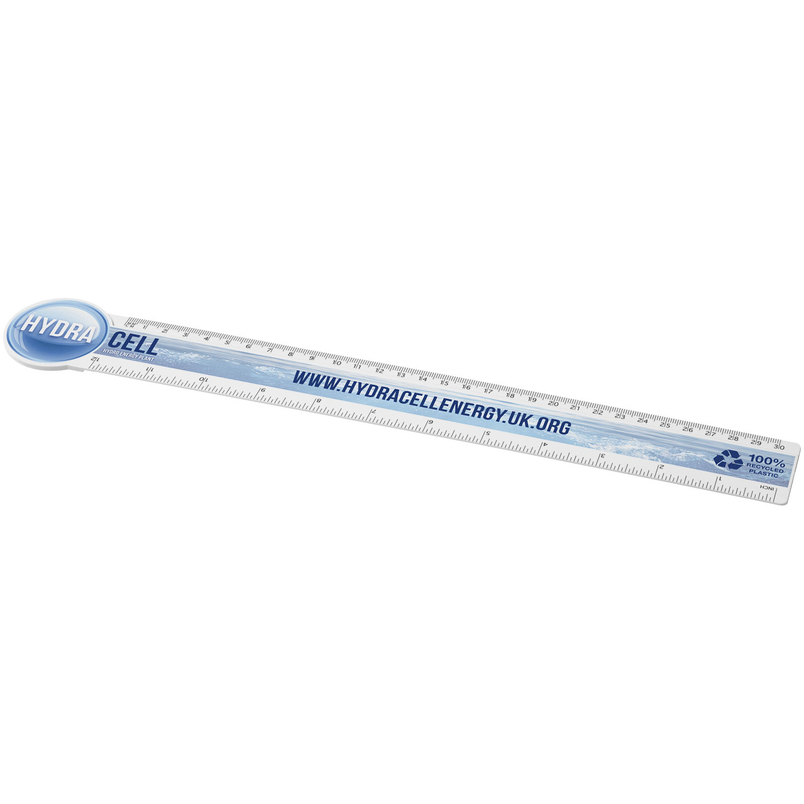 Linijka Tait o długości 30 cm wykonana z tworzywa sztucznego pochodzącego z recyklingu w kształcie koła P075628C PFC-21046401