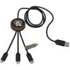 SCX.design C36 przedłużany kabel do ładowania z podświetlanym logo 3-w-1 rPET i z okrągłą bambusową obudową P075796C