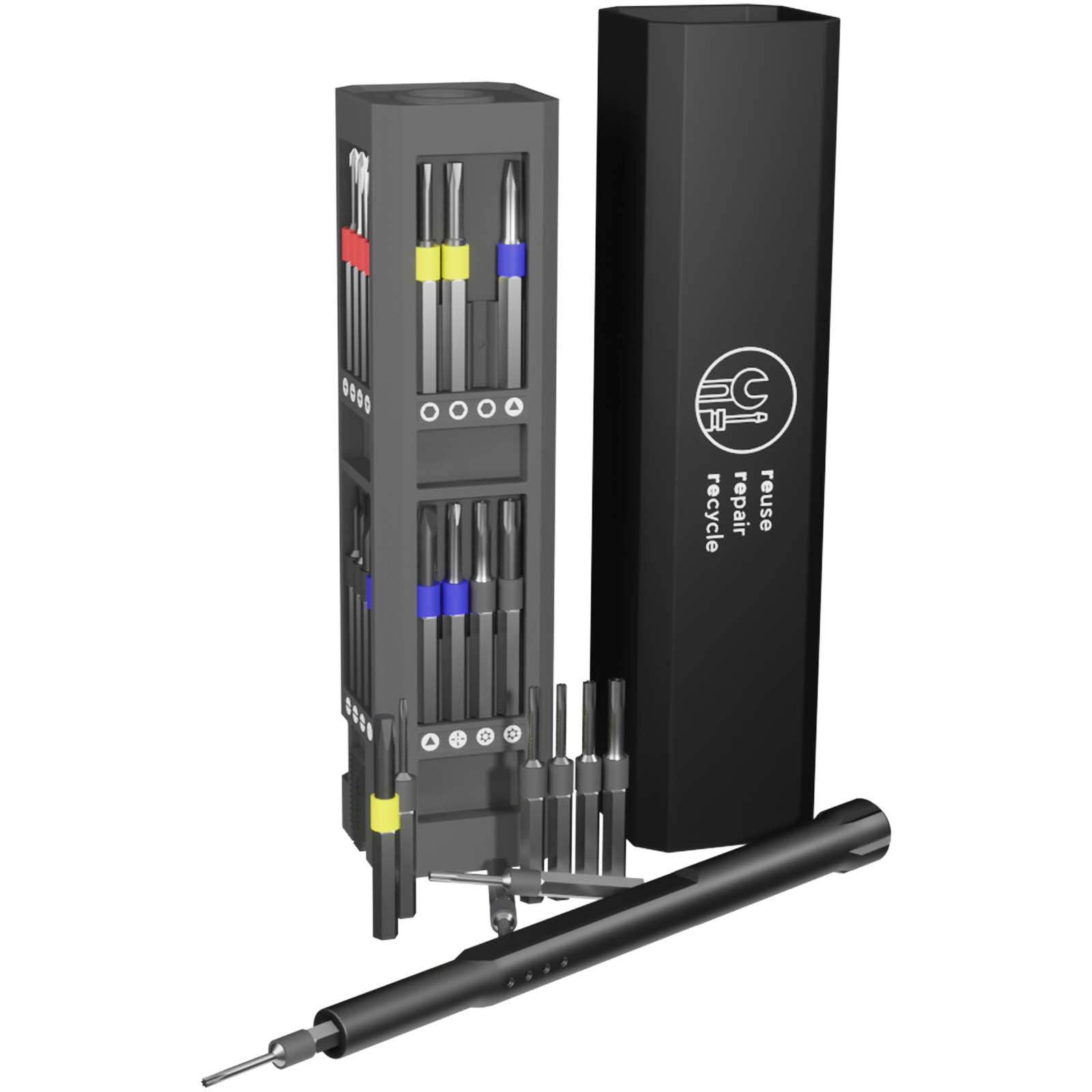Wkrętak i 30-częściowy zestaw naprawczy SCX.design T20 w aluminiowej obudowie P099976C PFC-2PX17090