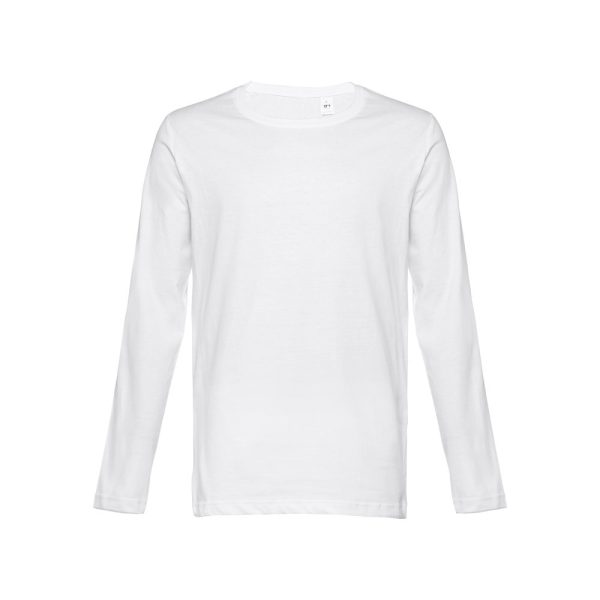 THC BUCHAREST WH. Męski bawełniany T-shirt z długim rękawem P032745S biały