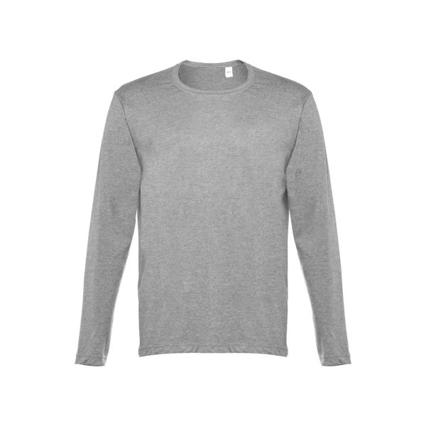 THC BUCHAREST. Męski t-shirt z długim rękawem P032750S jasnoy szary melanż