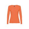 THC BUCHAREST WOMEN. Bawełniany T-shirt damski z długim rękawem taliowany P032785S terracotta