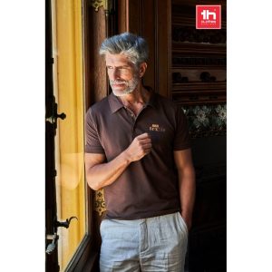 THC ADAM. Męska bawełniana koszulka polo z krótkim rękawem P032885S ST-30131-W