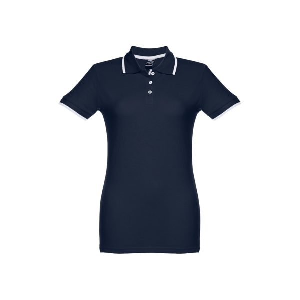 THC ROME WOMEN. Damski slim fit polo t-shirt P033187S granatowy