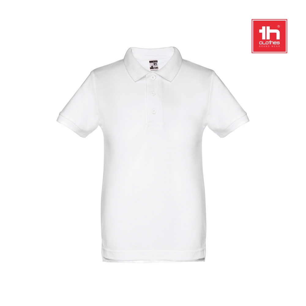 THC ADAM KIDS WH. Koszulka polo z krótkim rękawem dla dzieci (unisex). Kolor biały P033894S ST-30172-W