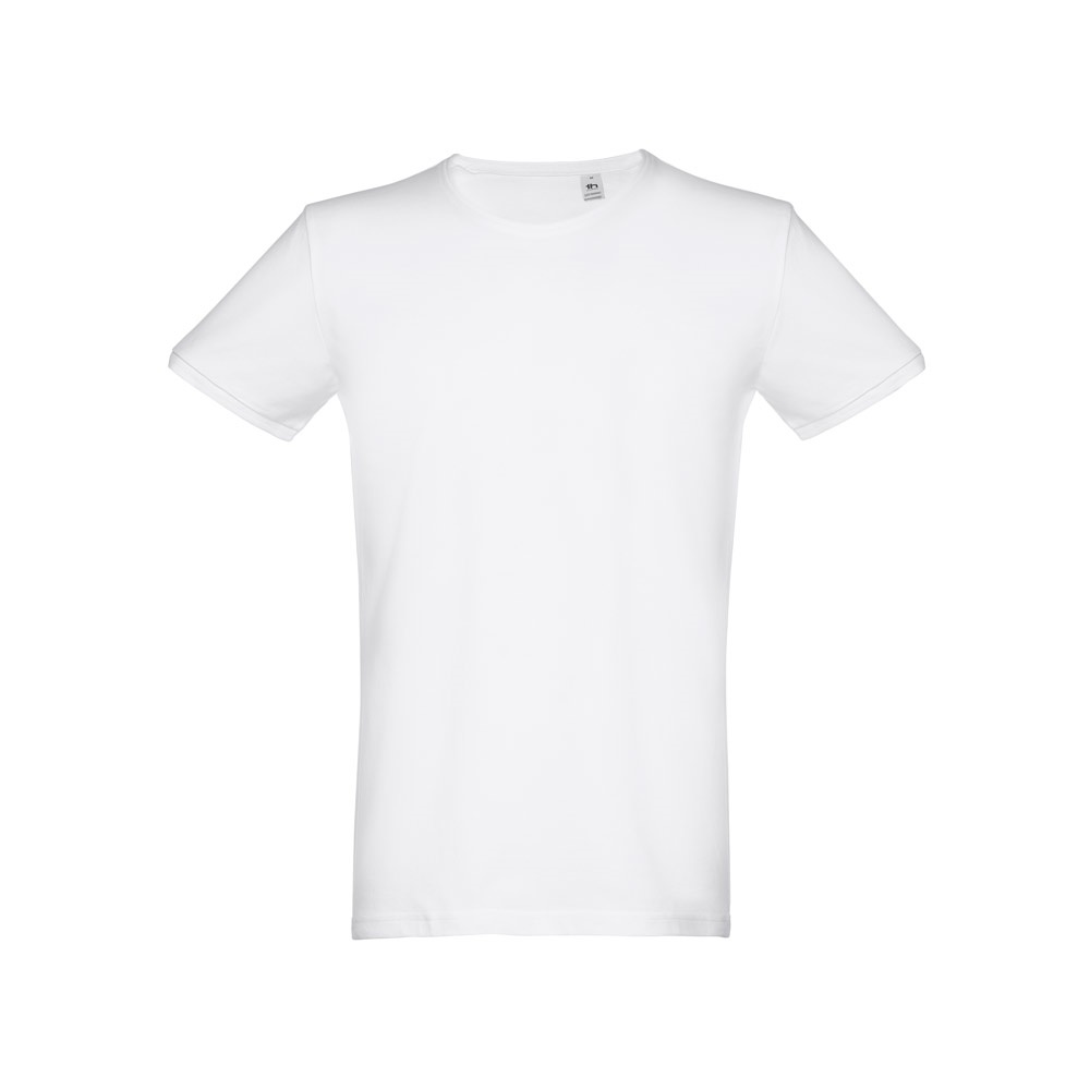 THC SAN MARINO WH. Męski T-shirt z krótkim rękawem z czesanej bawełny. Kolor biały P034143S ST-30185-W