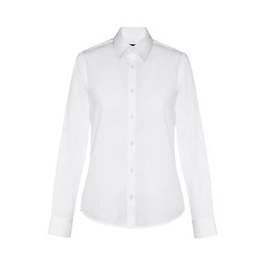 THC PARIS WOMEN WH. Popelinowa koszula z długim rękawem dla kobiet. Kolor biały P034310S ST-30195-W