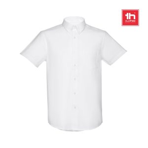 THC LONDON WH. Męska koszula oxford z krótkim rękawem. Kolor biały P034325S ST-30200-W