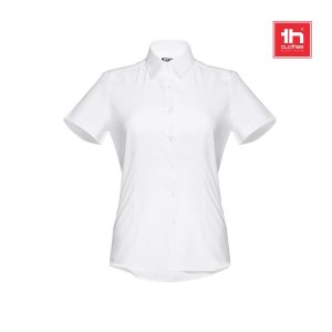 THC LONDON WOMEN WH. Damska koszula oxford z krótkim rękawem. Kolor biały P034330S ST-30201-W