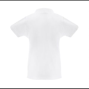 THC MONACO WOMEN WH. Damska koszulka polo z krótkim rękawem z bawełny zgrzebnej P040716S ST-30261-W