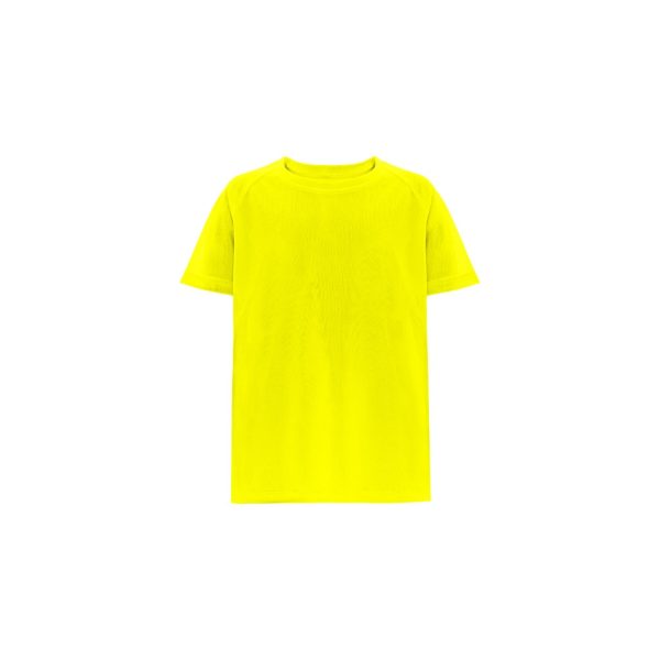 THC MOVE KIDS. T-shirt poliestrowy z krótkim rękawem dla dzieci P046261S fluorescencyjny żółty