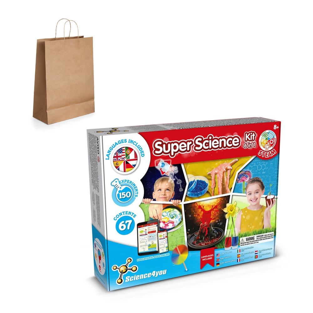 6 in 1 Super Science Kit III. Gra edukacyjna dostarczana z papierową torebką prezentową (115 g/m²) P066903S ST-35817-160
