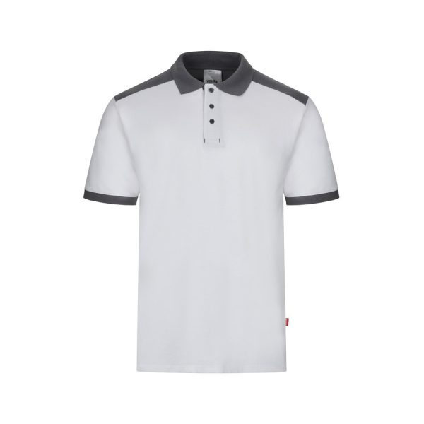 VL VELES. Dwukolorowa koszulka polo piqué (180 g/m²), krótki rękaw, bawełna (60%) i poliester (40%) P097382S biały