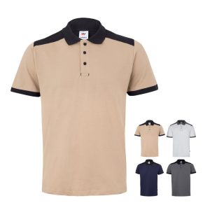 VL VELES. Dwukolorowa koszulka polo piqué (180 g/m²), krótki rękaw, bawełna (60%) i poliester (40%) P097382S ST-36148-W