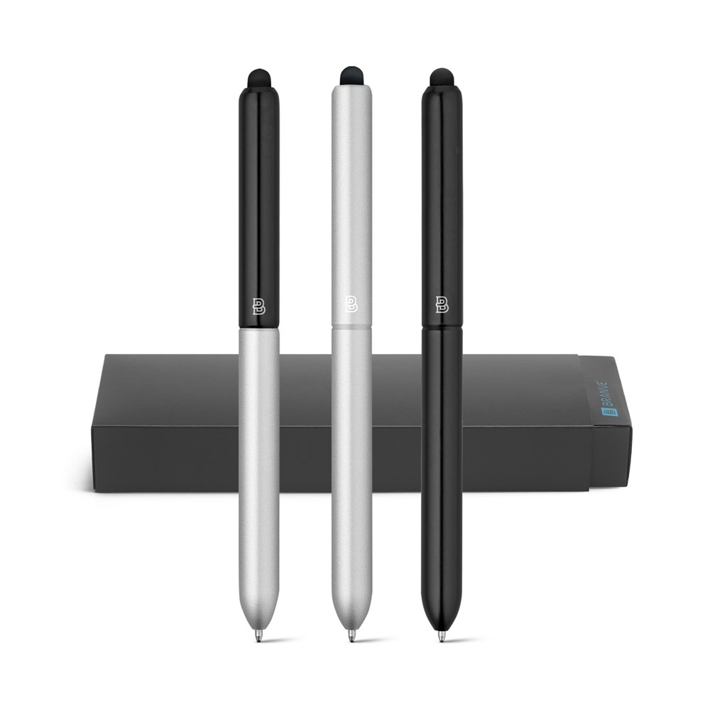 81001. Długopis z końcówką dotykową, aluminium P035063S ST-81001-W
