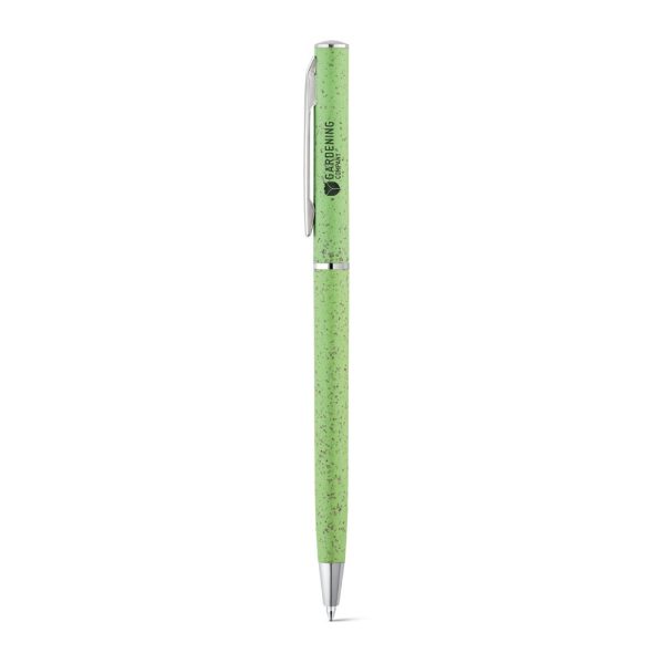 DEVIN. Długopis z włókna słomy pszenicznej i ABS z mechanizmem obrotowym P035436S jasnozielony