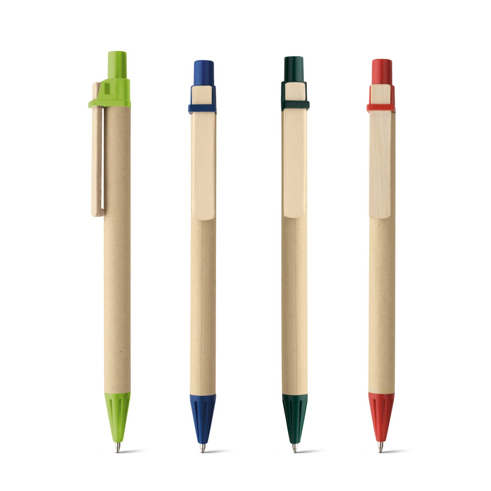 NAIROBI. Długopis z papieru kraftowego z drewnianym klipsem P035524S ST-91292-W