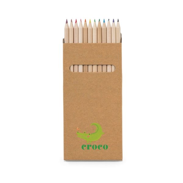 CROCO. Piórnik z 12 kolorowymi kredkami P035834S