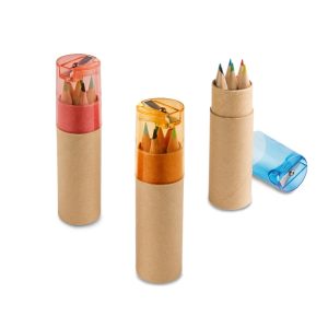 ROLS. Pudełko 6 kolorowych kredek z z temperówką w zatyczce P035837S ST-91751-W