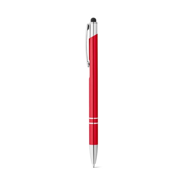 GALBA. Aluminiowy długopis z końcówką dotykową i klipsem P035868S czerwony