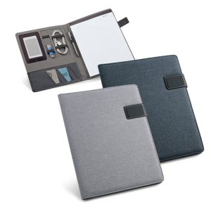 RIORDAN. Teczka A4 z imitacji lnu i PU z blokiem strony w linie P035933S ST-92067-W