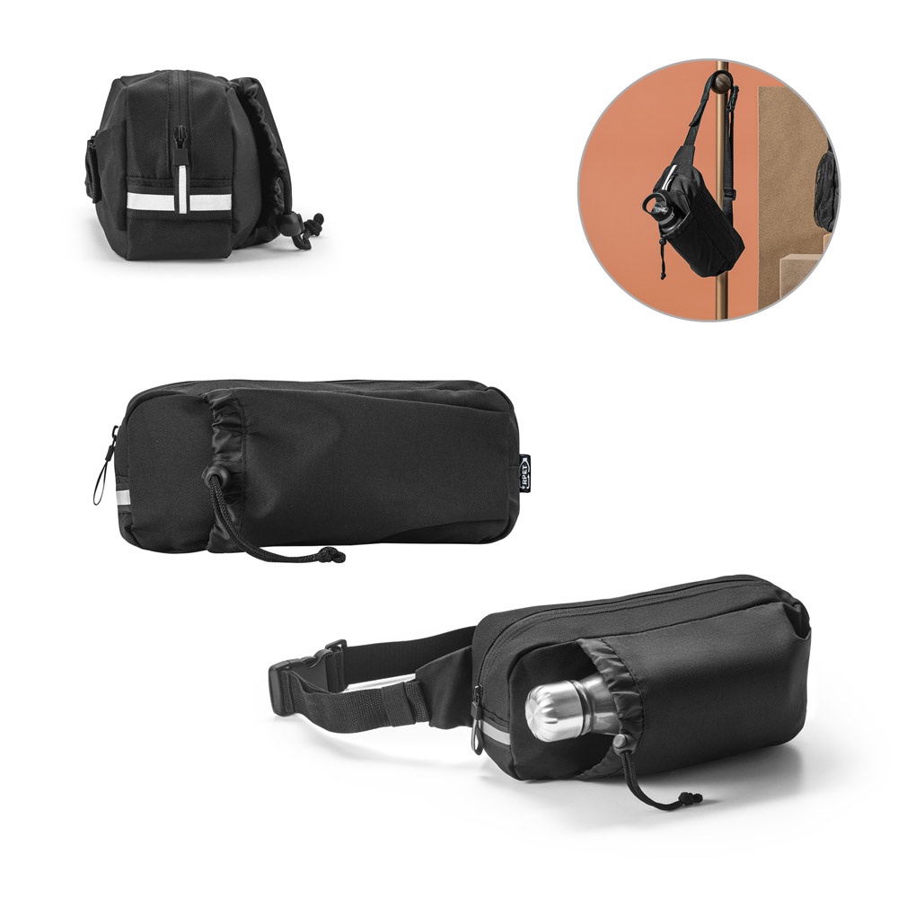 DELFOS POUCH. Torba biodrowa z 300D poliestru pochodzącego i 600D poliestru pochodzącego z elementami odblaskowymi P046514S ST-92091-103
