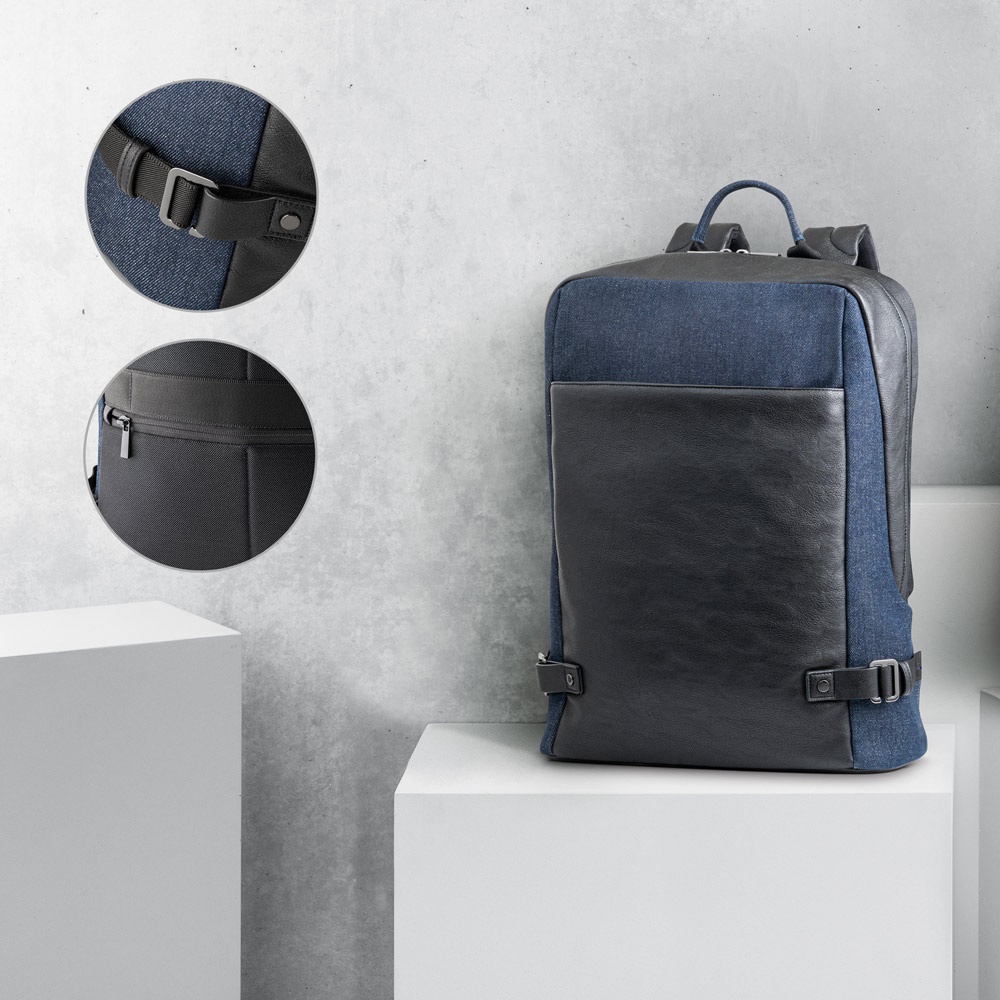 DIVERGENT BACKPACK I. Plecak na laptopa do 15.6'' z dżinsu i PU P041089S ST-92189-134