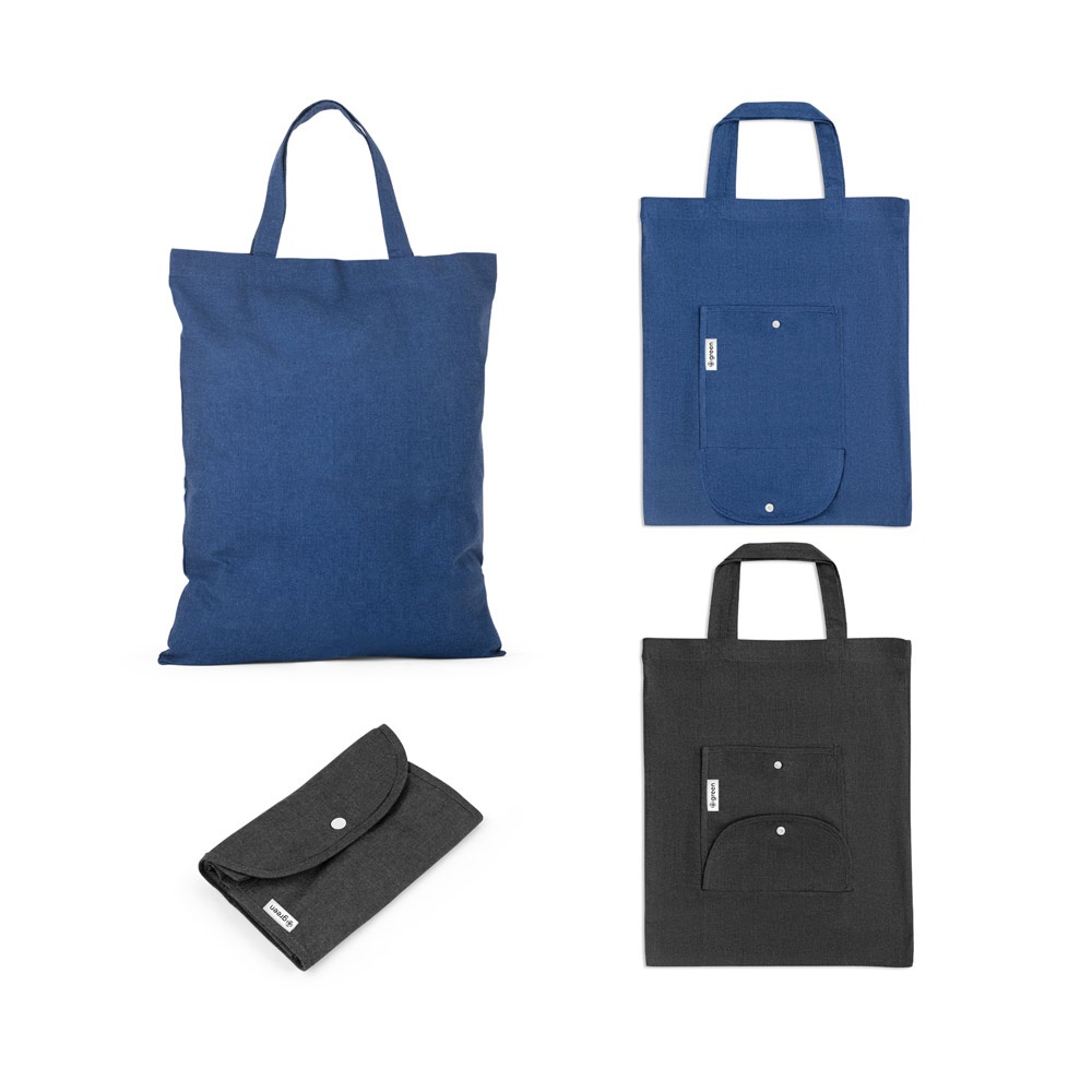 SIENA. Składana torba z bawełny (50%), bawełny z recyklingu (30%) i poliestru (20% rPET) (140 g/m²) P046541S ST-92328-W