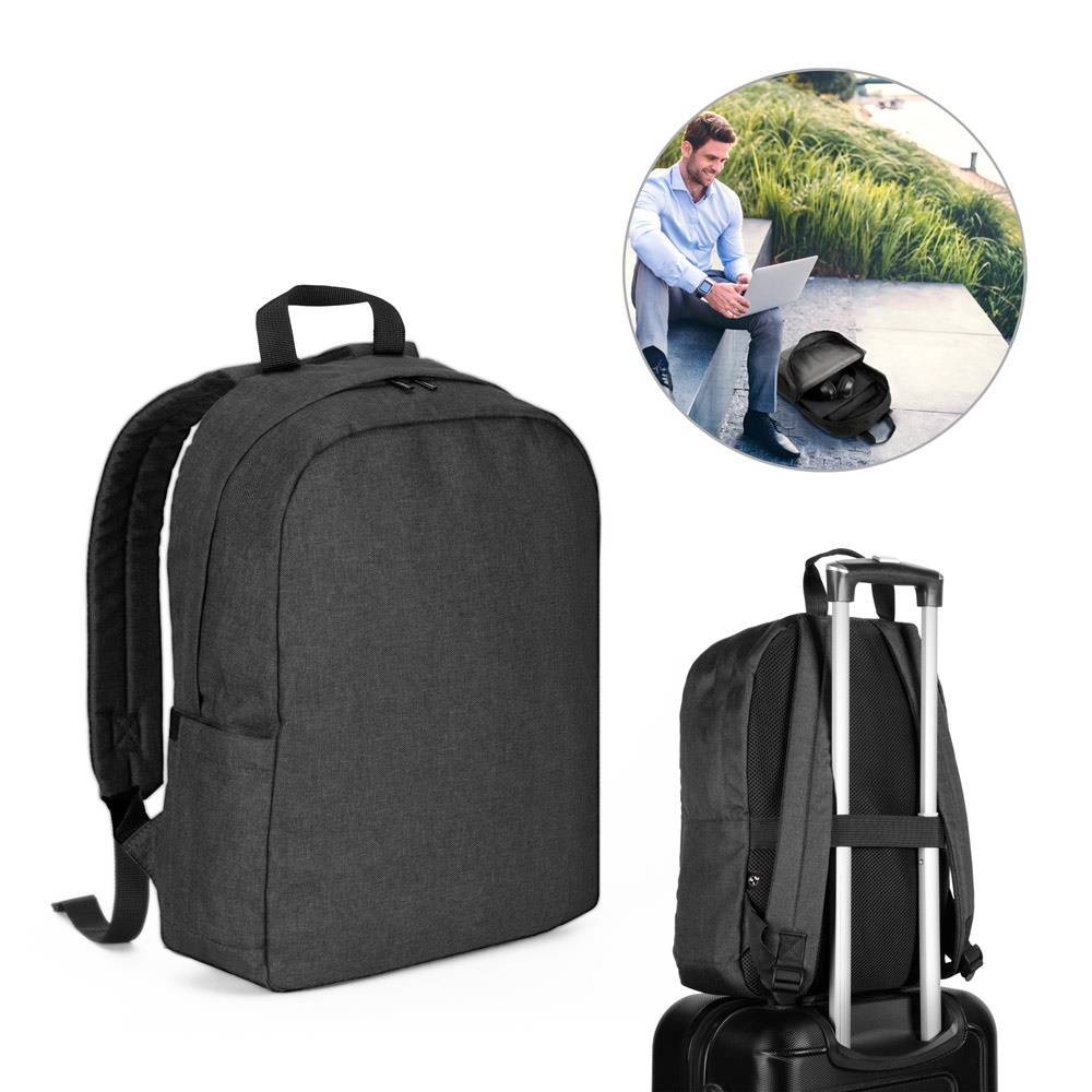 GIJON. Plecak na laptopa wykonany z poliestru o wysokiej gęstości 600D z recyklingu i podszewki z poliestru 210D z recyklingu P097479S ST-92376-133