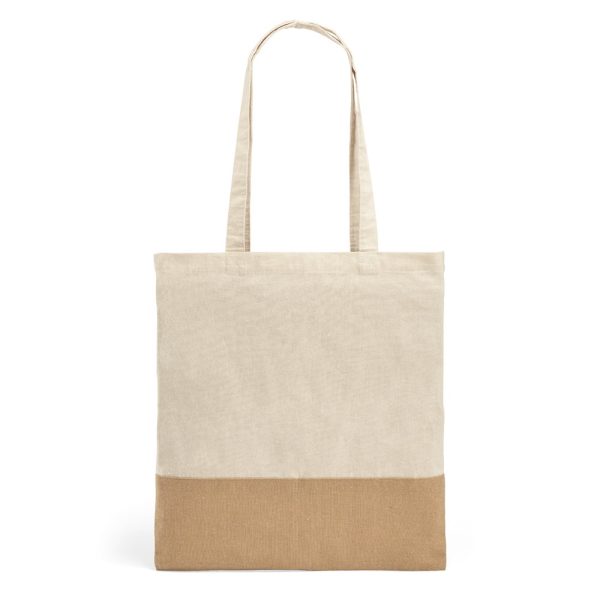 MERCAT. Torba ze 100% bawełny (160 g/m²) z detalami z imitacji juty P036345S