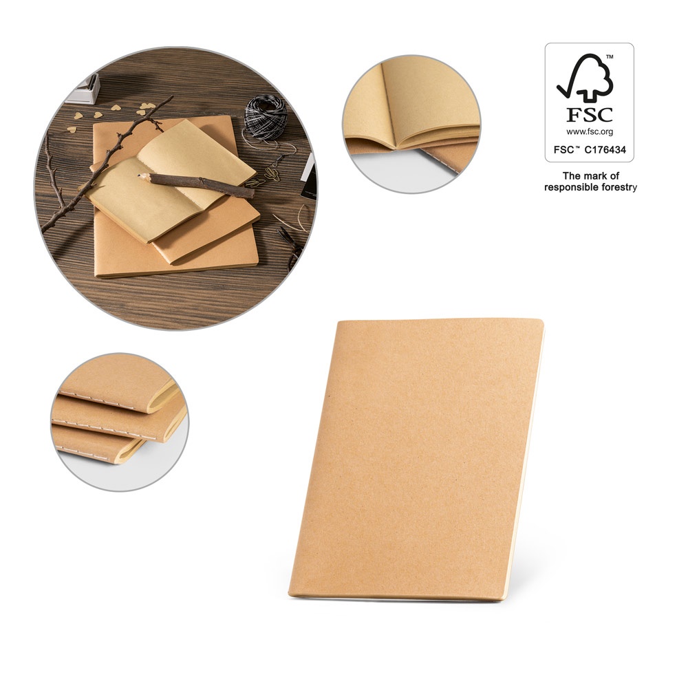 ALCOTT A5. Notes A5 w tekturowej okładce (250 g/m²) i zwykłe strony P036576S ST-93273-160