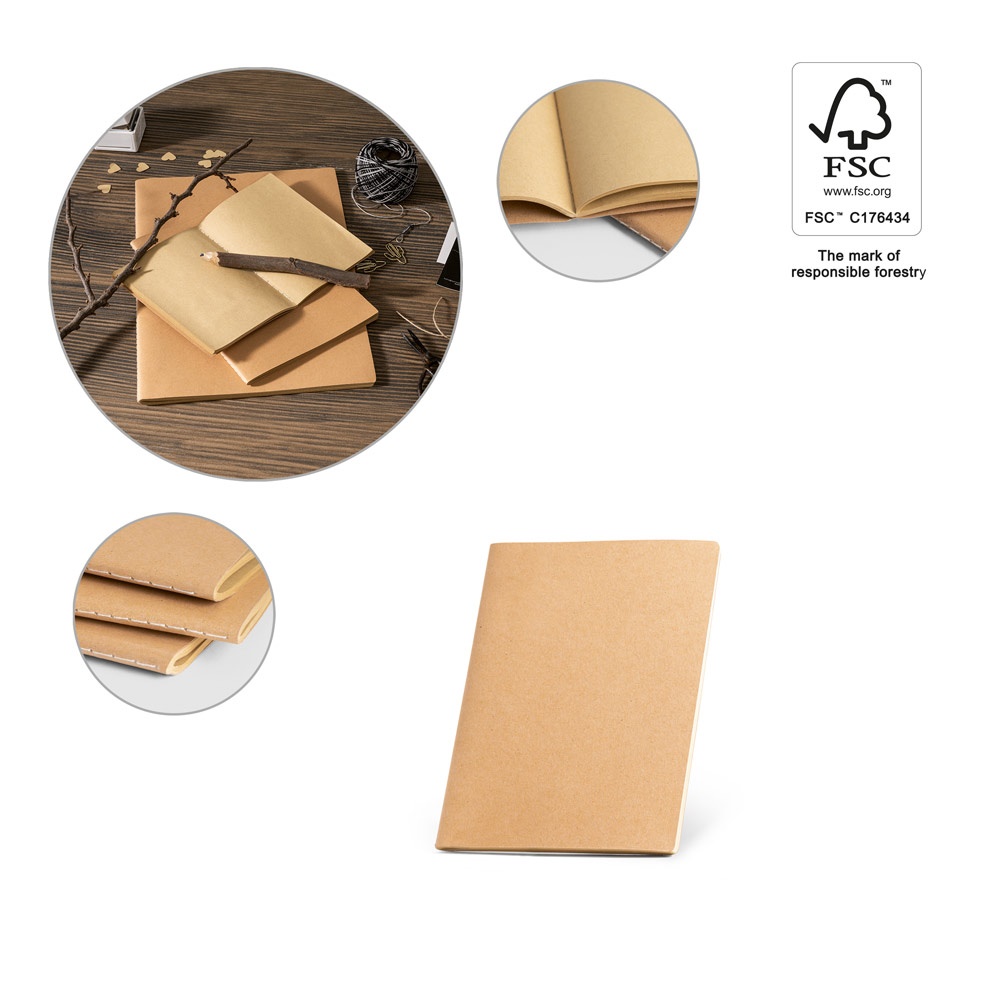 ALCOTT A6. Notatnik w tekturowej okładce (250 g/m²) i gładkich kartek P036577S ST-93274-160