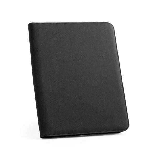 EMERGE FOLDER. Teczka A4 poliestru pochodzącego (100% rPET) 300D z zamkiem błyskawicznym P041135S czarny